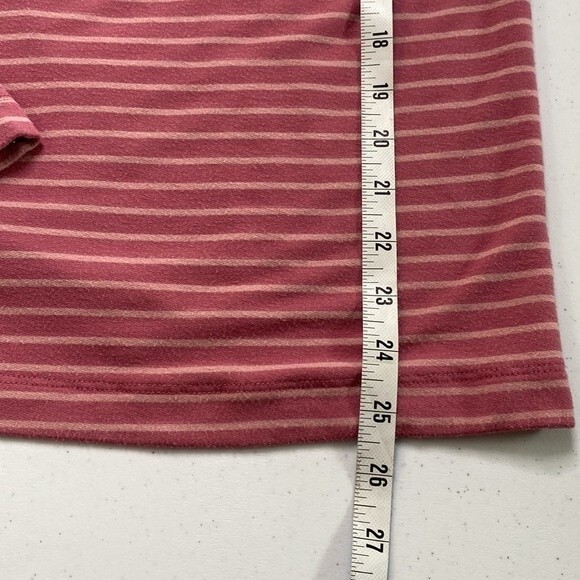 Lou & Grey Striped Cowl Neck Long Sleeve Top Stretchy Soft Knit Barbiecore - Picture 10 of 15